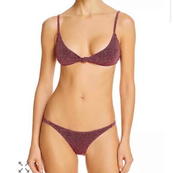 Caroline Constas 
Large Shimmer Bikini Top & Small Shimmer Bikini Bottom - Picture 1 of 8